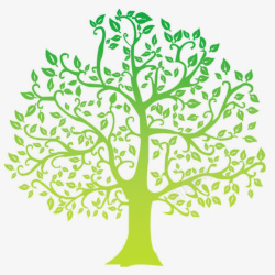 智慧植物绿色的智慧树手绘图高清图片