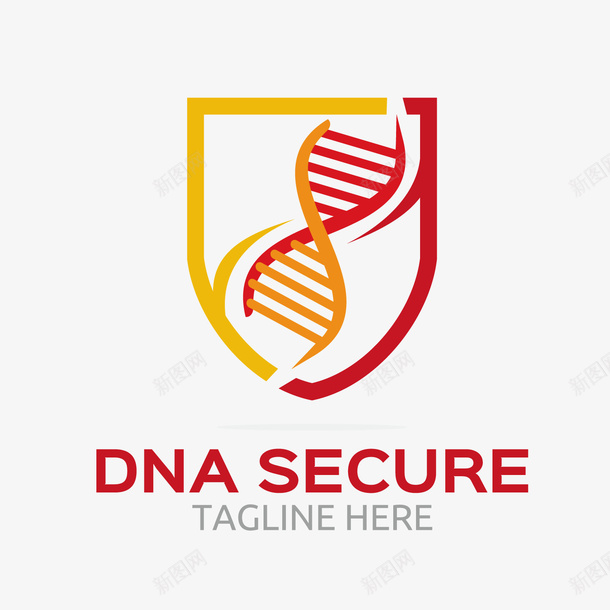 红橙色盾牌logo图标png_新图网 https://ixintu.com DNA logo 创意 生物 盾牌 精美 红色 设计感