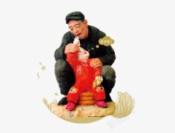 农民爷爷中国文化雕塑高清图片