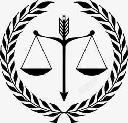 法槌天枰法律的标志图标高清图片