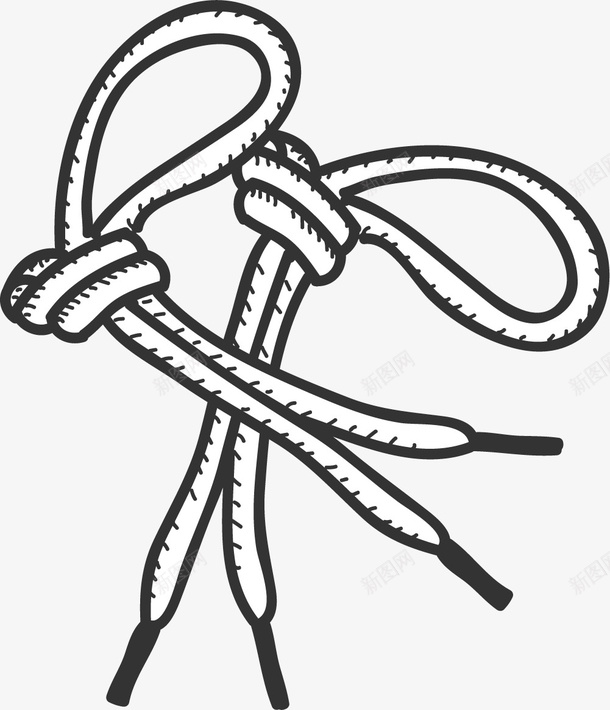鞋带缠绕矢量图图标eps_新图网 https://ixintu.com 打结的线 线 绳子缠绕 缠绕 缠绕的线 鞋带 矢量图