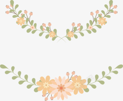 粉色雏菊花藤标题框矢量图素材