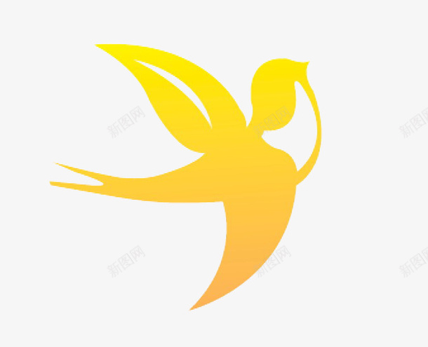 黄色渐变燕子图案标志图标png_新图网 https://ixintu.com logo 图标 图案 标志 渐变 燕子 燕子LOGO 黄色
