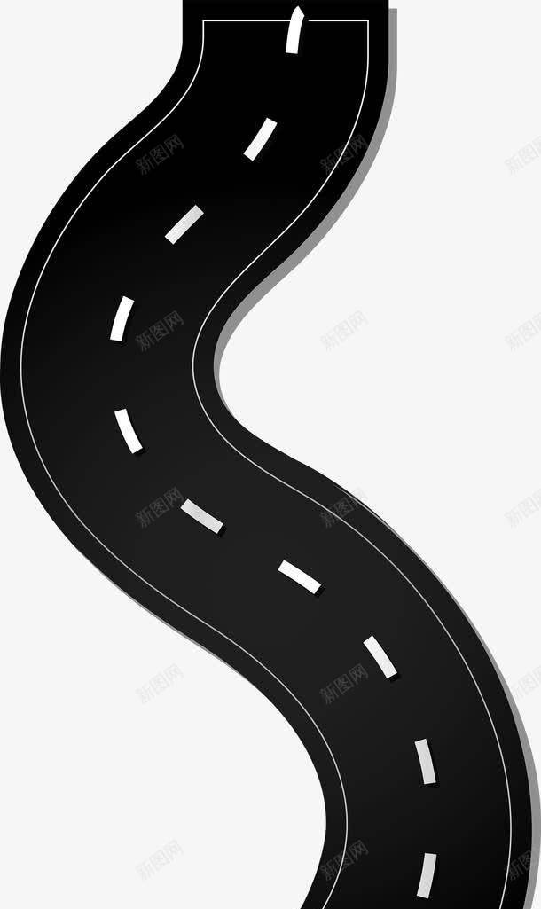 曲折公路png免抠素材_新图网 https://ixintu.com 公路 曲折 路 道路 高速公路