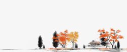 秋季素材风景手绘春秋游玩高清图片