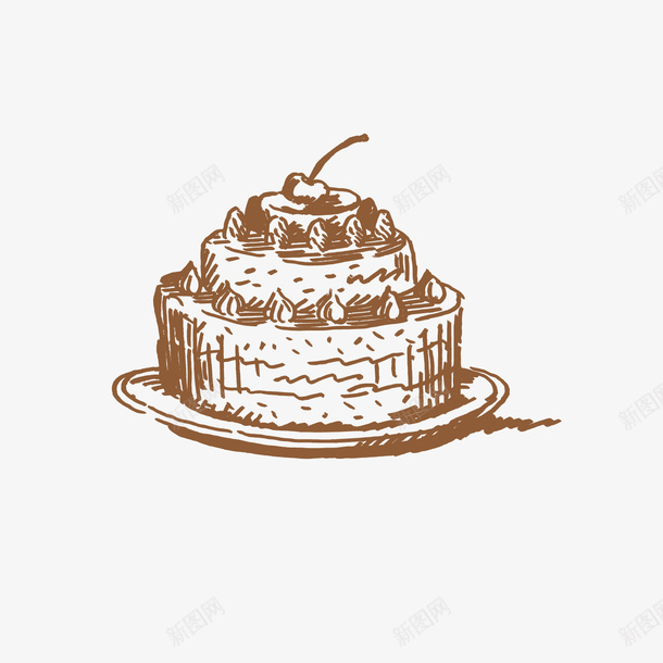 手绘生日蛋糕矢量图ai免抠素材_新图网 https://ixintu.com 中式甜品 卡通甜食 手绘美食 甜品设计 甜食设计 生日蛋糕 生日蛋糕图片免费下载 矢量图 美食设计 鼠
