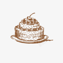 卡通甜食手绘生日蛋糕矢量图高清图片