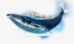 海浪鲸鱼元素素材