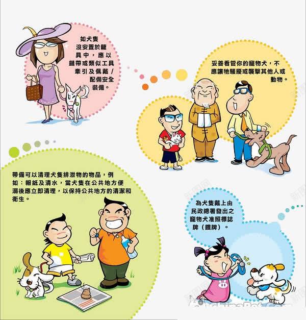 文明养犬png免抠素材_新图网 https://ixintu.com 宠物 宣传插图 收养 漫画