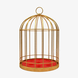 中式鸟笼金色圆形中式鸟笼高清图片
