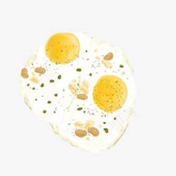 手绘煎鸡蛋双黄蛋手绘画片高清图片