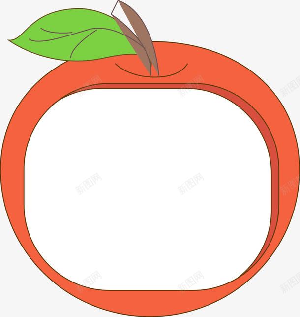 红色苹果边框png免抠素材_新图网 https://ixintu.com AI 卡通 手绘 水果 红色 线条 苹果 边框