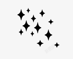 菱形黑色福字黑色菱形星星图标高清图片
