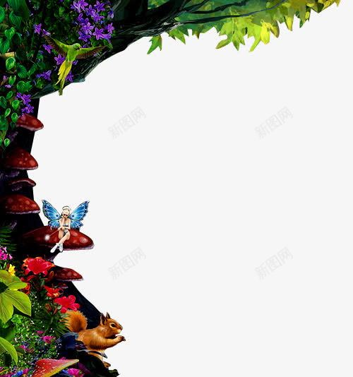 森林精灵png免抠素材_新图网 https://ixintu.com 儿童乐园 六一儿童节 动物 动画 卡通造型 奇幻森林 梦幻 森林公园 森林精灵 精灵 花朵