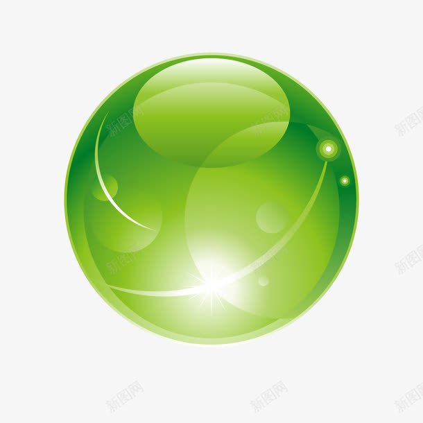 创意绿色质感五彩球png免抠素材_新图网 https://ixintu.com 五彩球 免抠图 创意 发光 圆形球 彩色渐变 彩色球体 立体 绿色 装饰 质感