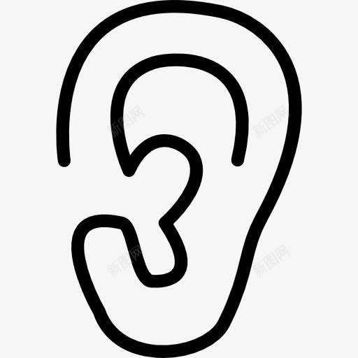耳侧视图轮廓图标png_新图网 https://ixintu.com 侧视图 医疗 耳朵 身体 身体的一部分