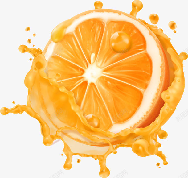 橙色橘子果汁png免抠素材_新图网 https://ixintu.com 桔子 橘子 橙子 橙色果汁 装饰图案 饮料