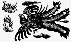 神兽底纹中国传统凤凰纹样高清图片