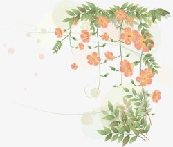 古朴边框手绘花卉装饰高清图片