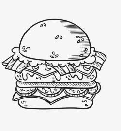 一个汉堡汉堡简图高清图片