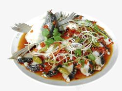 民间食物野山椒蒸鲩鱼高清图片