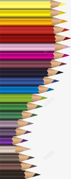 多彩蜡笔彩色铅笔边框高清图片