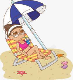 酷热的沙滩度假的女孩高清图片