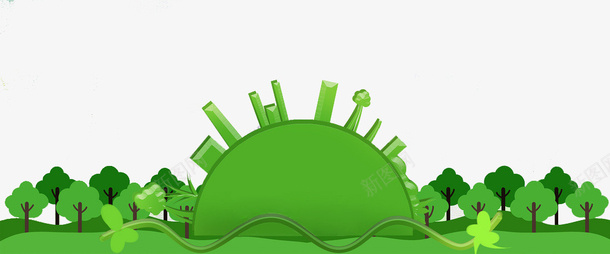 环保绿色背景图标png_新图网 https://ixintu.com 卡通元素 环保图标 环境 绿色