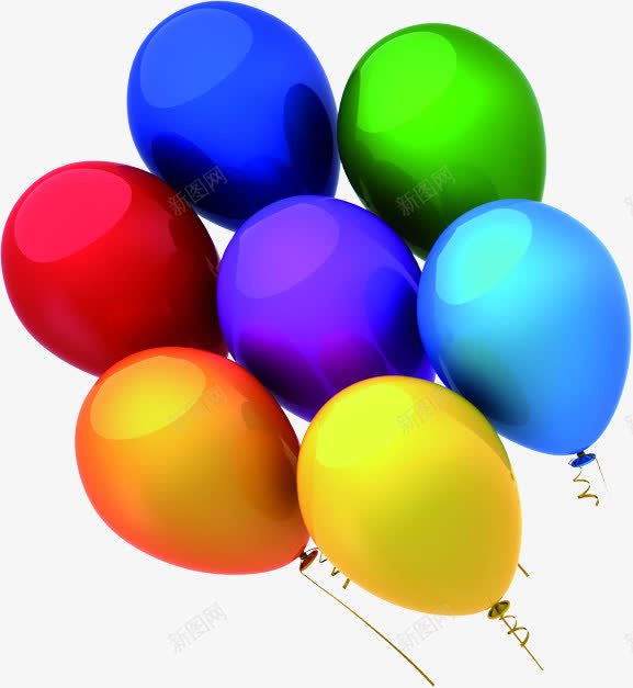 五彩气球装饰元素png免抠素材_新图网 https://ixintu.com 五彩 元素 气球 装饰