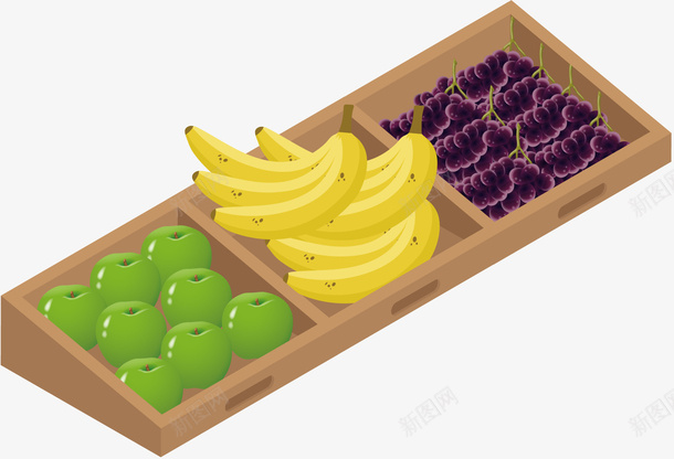 装饰水果货架元素png免抠素材_新图网 https://ixintu.com 水果 苹果 葡萄 装饰图案 货架 香蕉