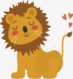 小刺猬设计手绘卡通动物狮子元素矢量图高清图片
