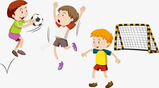踢足球的卡通小孩png免抠素材_新图网 https://ixintu.com 卡通 小学生 小孩 插画 踢足球