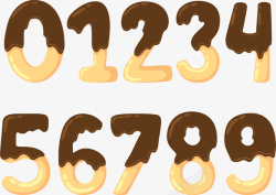 巧克力数字巧克力饼干的数字高清图片