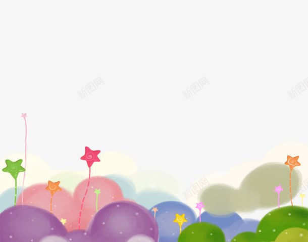 卡通气球底边装饰png免抠素材_新图网 https://ixintu.com 卡通 底边 气球 装饰