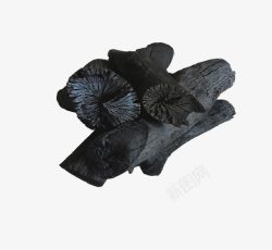 黑色可燃木炭素材