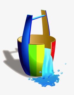 彩色水桶素材
