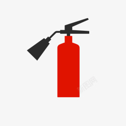 手绘安全灭火器红色消防高清图片