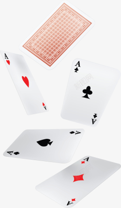 卡通扑克卡通飞舞的扑克纸牌高清图片