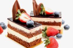 抹茶巧克力水果蛋糕草莓蛋糕高清图片