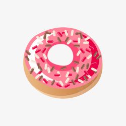 粉红甜甜圈可爱甜甜圈甜品元素高清图片