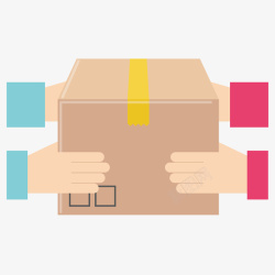商品货物包装盒一个手绘的收货图标矢量图高清图片