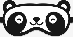 戴眼罩睡觉卡通熊猫睡觉眼罩图标高清图片