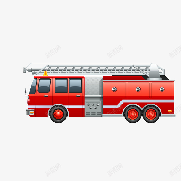 红色的消防车png免抠素材_新图网 https://ixintu.com 全国消防日 卡通 消防车 红色 车辆设计