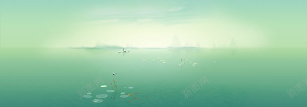 治愈系湖畔banner背景jpg设计背景_新图网 https://ixintu.com 台历 小清新 简约 荷花 设计