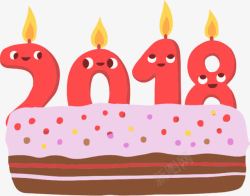 点蜡烛的小蛋糕2018卡通数字生日蜡烛高清图片