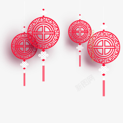 中国结吊坠红色圆形饰品高清图片