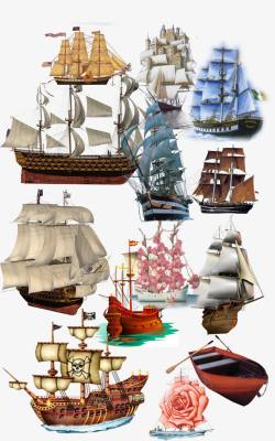 古代帆船合集素材