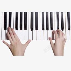 敲琴键弹钢琴的双手手势教学示意图高清图片