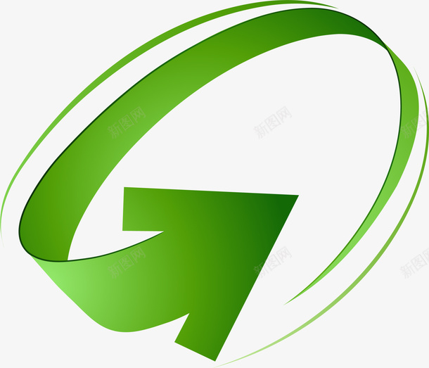绿色弧形箭头png免抠素材_新图网 https://ixintu.com 弧形箭头 方向定位 清新曲线 简约弧形 绿色箭头 装饰图案