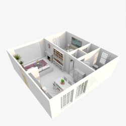 房屋模型效果图装修模型高清图片